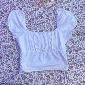 Hollister ruched shirt with slight puff sleeves